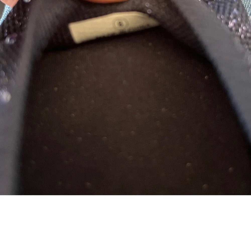 Kinetic Women's Navy Blue Embellished Knit Slip‎ On Ballet Flats